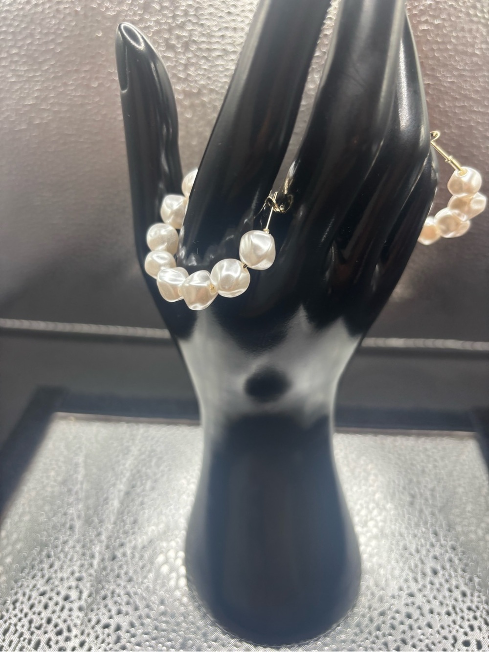 Classic Pearl Hoop Earrings - White Pearls